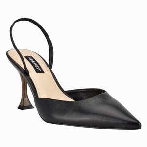 Nine West Happy Pointy Toe Slingback Heeled Sandals - Black - Ireland (CO7423069)